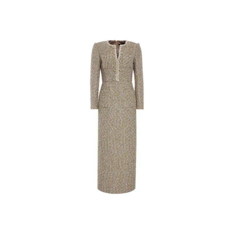 BESIONIA FW24 Long Sleeved Dresses Women's Gold-0
