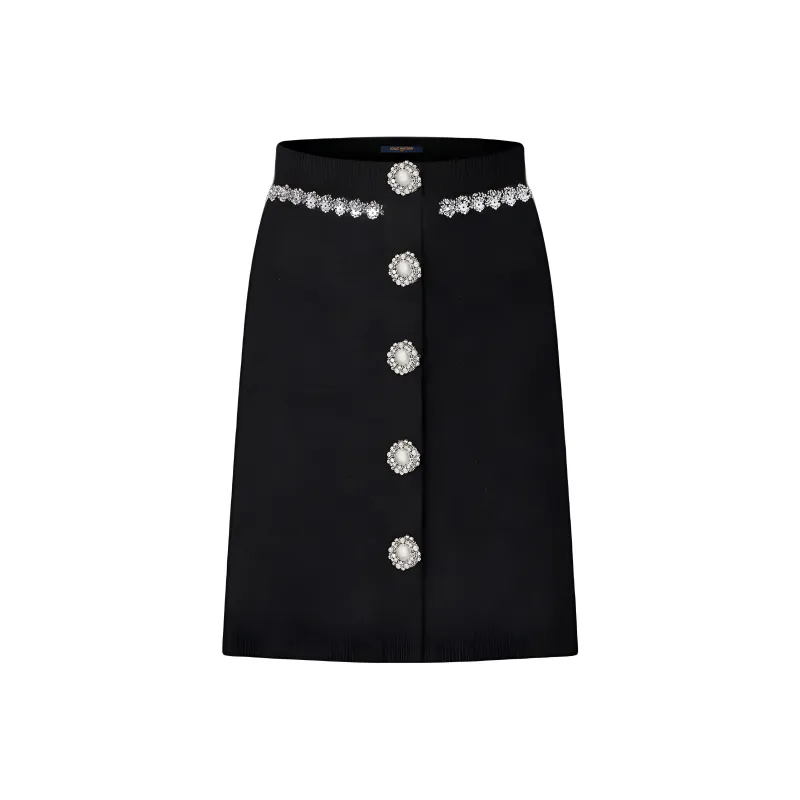 LOUIS VUITTON Jewel Button Knit Skirt-0