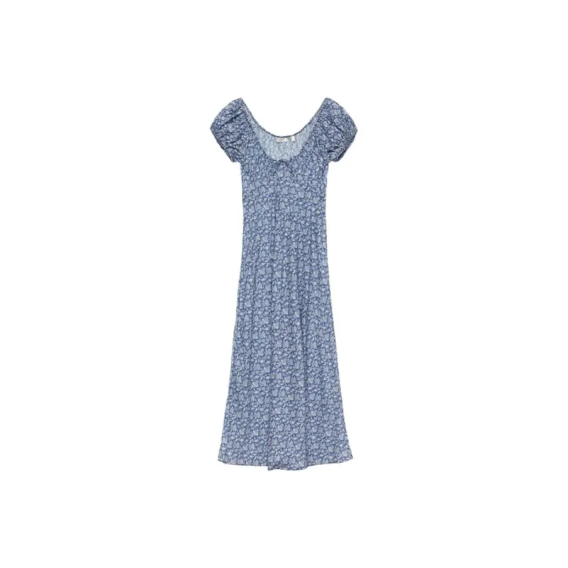 DOEN SOFIA DRESS Short Sleeved Dress Women's Blue Floral-0