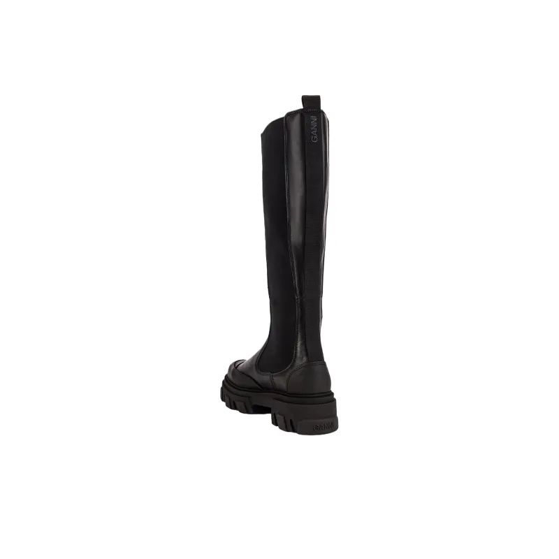 GANNI Knee High Chelsea Boots 5cm Women's Black-3