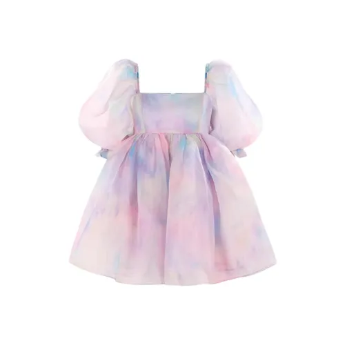 Selkie Collection Short Sleeved Dresses Women's Tie Dye Rainbow Print