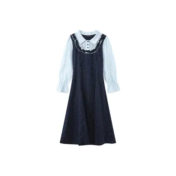 EIDOLON GRAIN Long Sleeved Dress Women's Blue