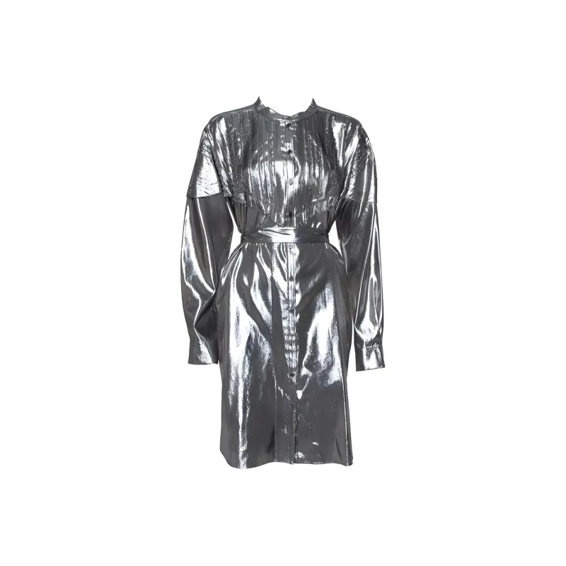 Burberry Long Sleeved Dress Women's Silver-0