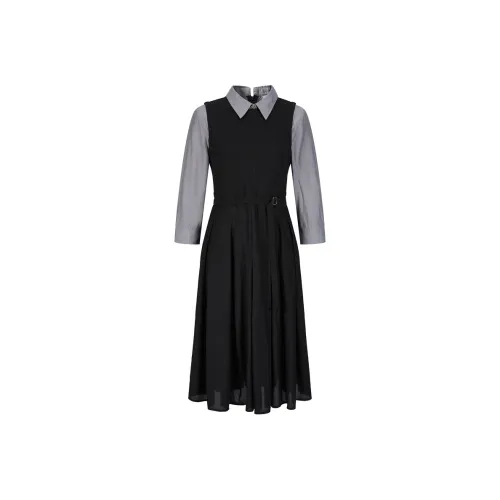 JZ. ANNAKRO Long Sleeved Dresses Women's Plain Black