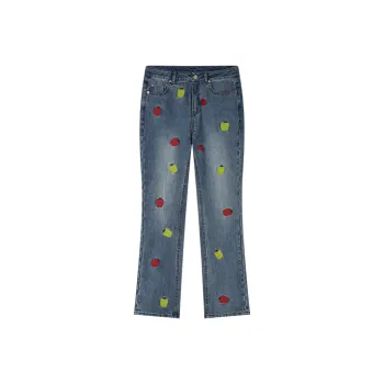 UOOYAA Sweet Girls Series Jeans Women's Denim Blue