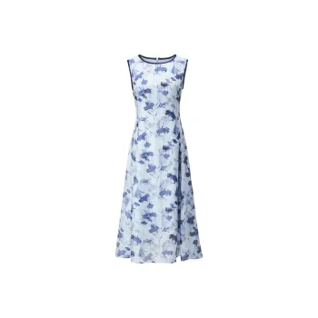 Yan Domain Sleeveless Dress Women's Blue Flower