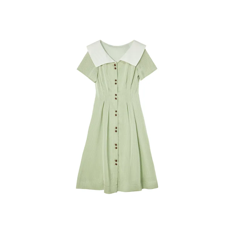 ANNECHEN Short Sleeved Dress Women's Green-0