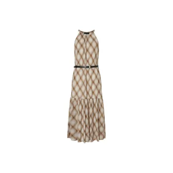 MOCO Sleeveless Dress Women's Khaki Plaid