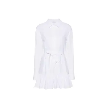 Patou Long Sleeved Ruffled Mini Shirtdress