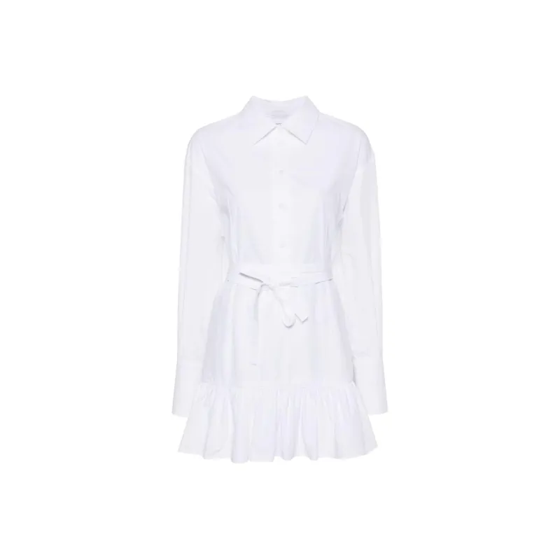 Patou Long Sleeved Ruffled Mini Shirtdress-0