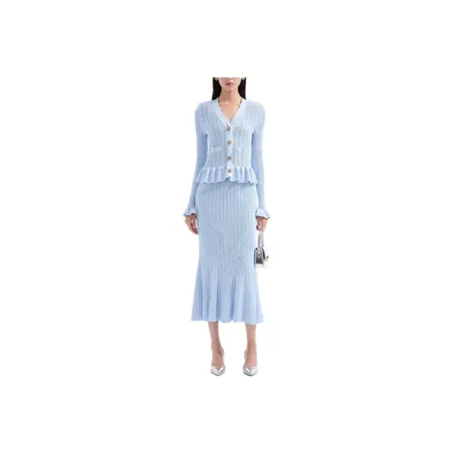 Self portrait Long Sleeved Dress Women's Haze Blue