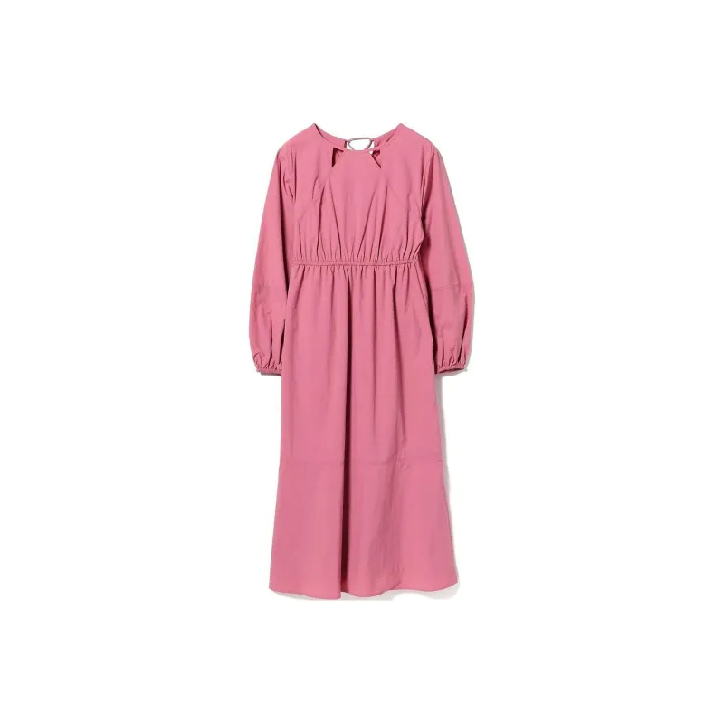 Beams Long Sleeved Dress Women's Pink-0
