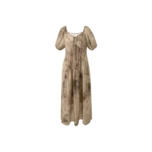 3COLOUR Short Sleeved Dress Women's Hazelnut Brown Floral