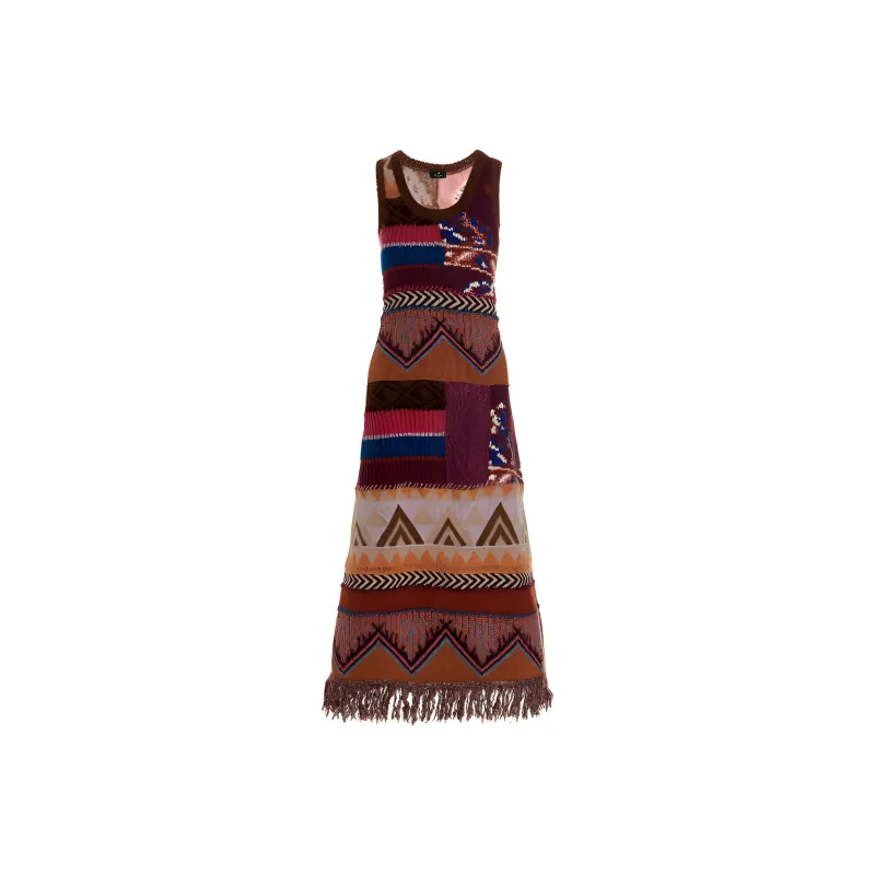 ETRO Intarsia Knit Long Dress-0