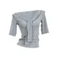 Gray-Elbow-Length Sleeved