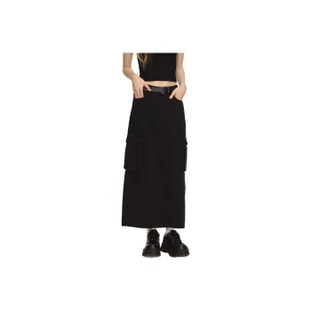 CLIMAX VISION Denim Long Skirt Women's Washed Gray