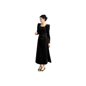 Fan Yiyi Long-Sleeved Dresses Women's Black
