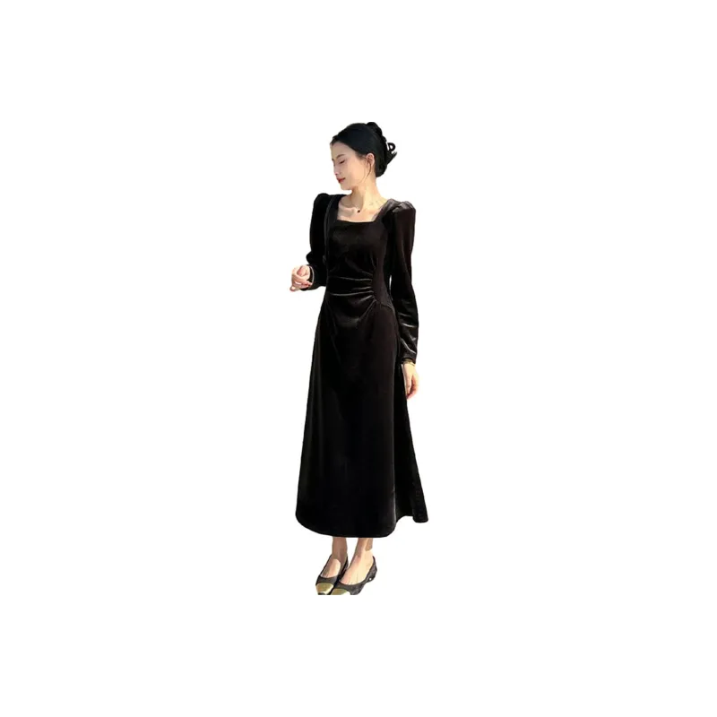 Fan Yiyi Long-Sleeved Dresses Women's Black-0