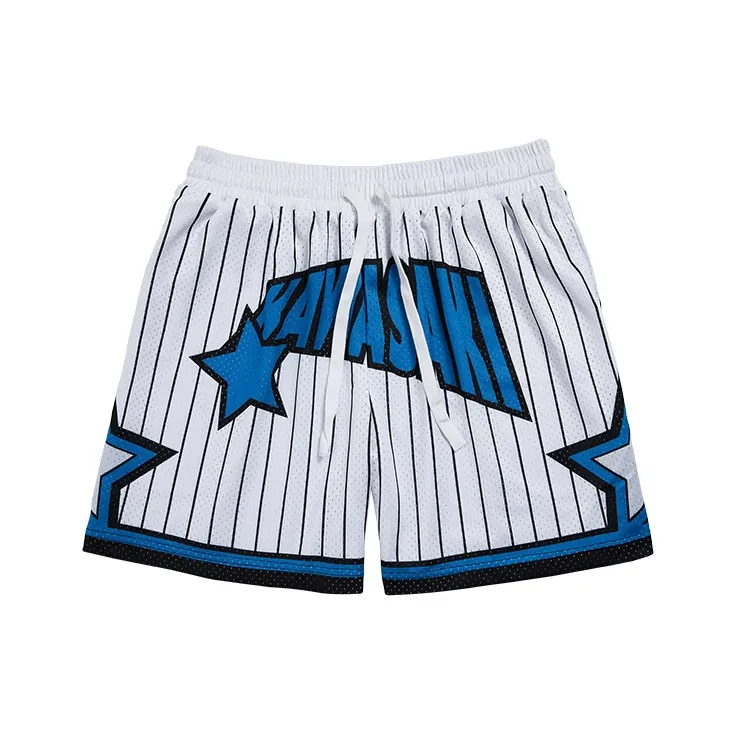 Kawasaki Basketball Shorts Unisex Refreshing White Blue-4