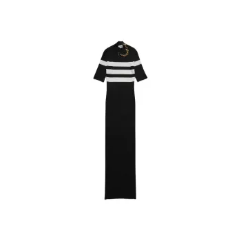 Jean Paul Gaultier Striped Maxi Dress