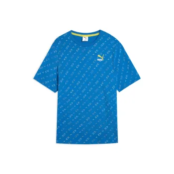 PUMA ELEVATEAOP T Shirt Men's Sapphire Blue/Full Print