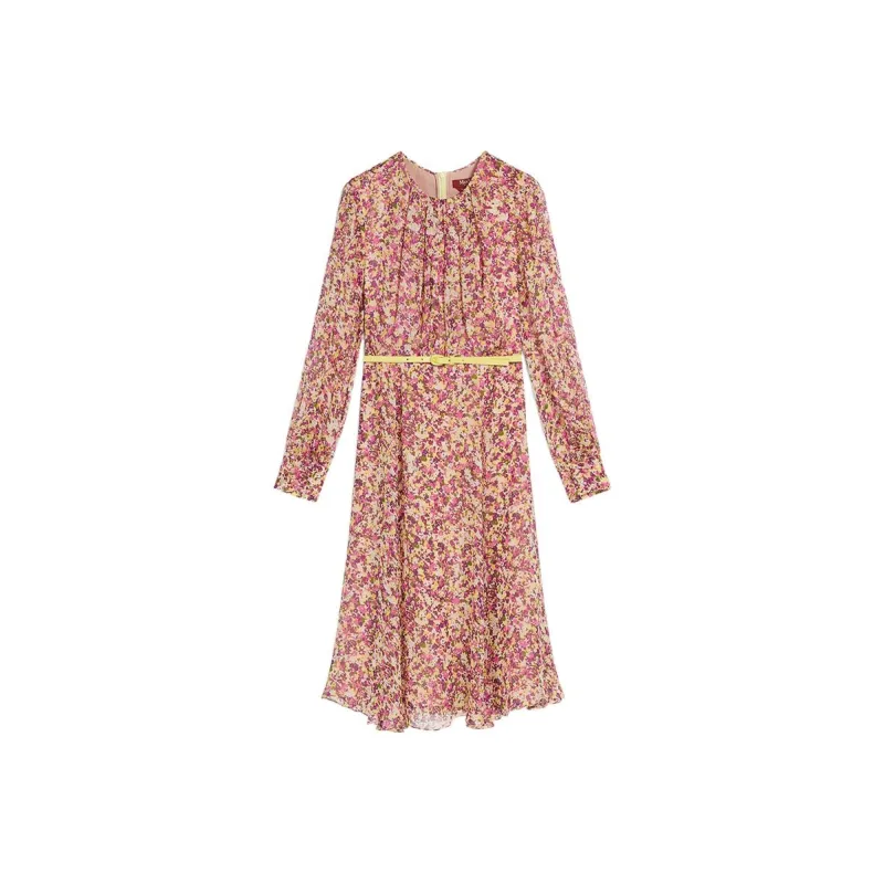 MaxMara SS23 Long Sleeved Dress Women's Pink-0