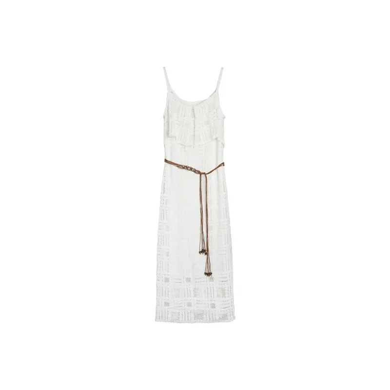 ELLE Slip Dresses Women's White-0