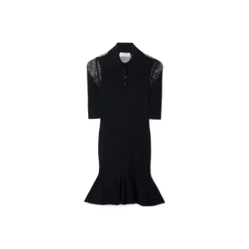 OFF WHITE Net Arrow Short Sleeved Midi Dress