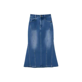 EKOOL Denim Long Skirts Women's Blue