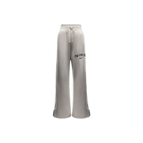 Nike Sportswear check Fleece Women's High Waisted Wide Leg Logo Pants
