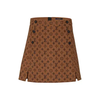 LOUIS VUITTON New Quarterly Products Of LV Leather Short Skirts Women's Multicolor