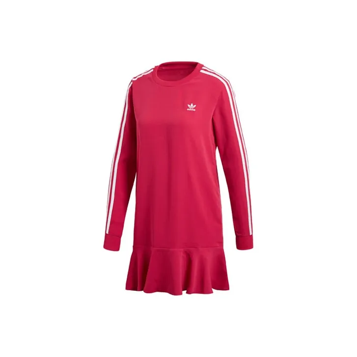 Adidas Originals Long Sleeved Dresses Women's Pink-0