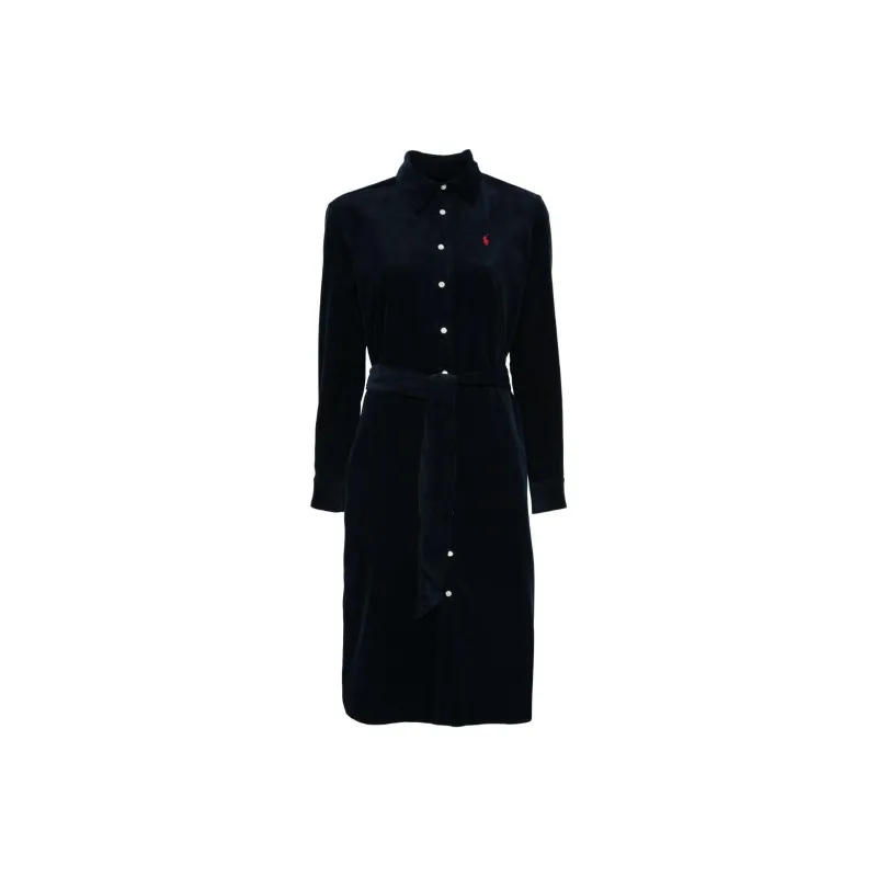 Polo Ralph Lauren Belted Corduroy Midi Dress-0