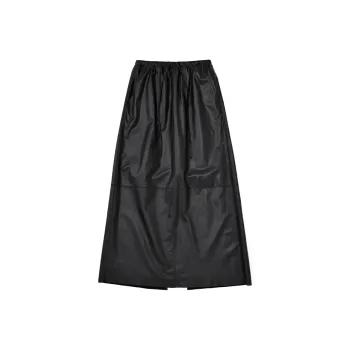 SINBOS Leather Long Skirt Women's Smoke Ink