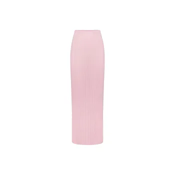 SKIMS FW24 Fake Day Collection SWEATER POINTELLE LONG SKIRT Knit Long Skirts Women's BABY PINK/Light Pink