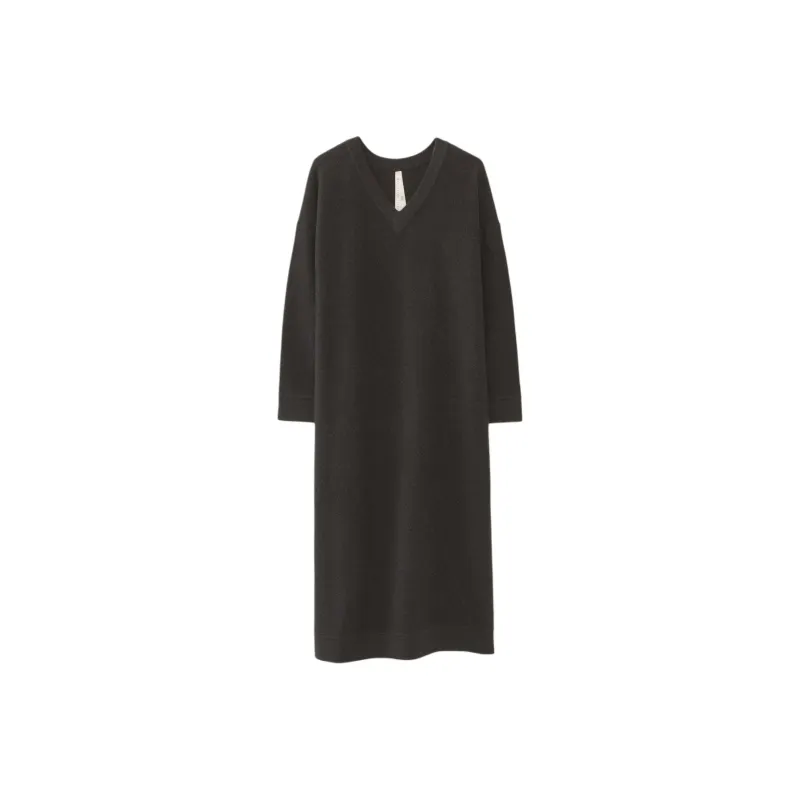 Lauren Manoogian WIDE V NECK DRESS Long-Sleeved Dresses Women's INK/Ink-0