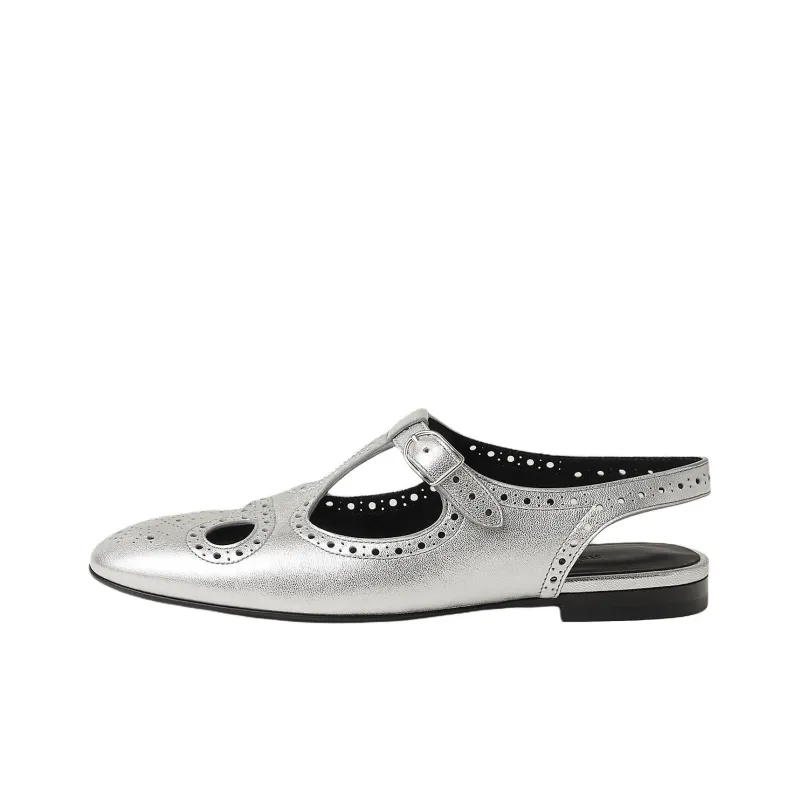 HERMES Kim Casual Single Shoes Women's Silver-0