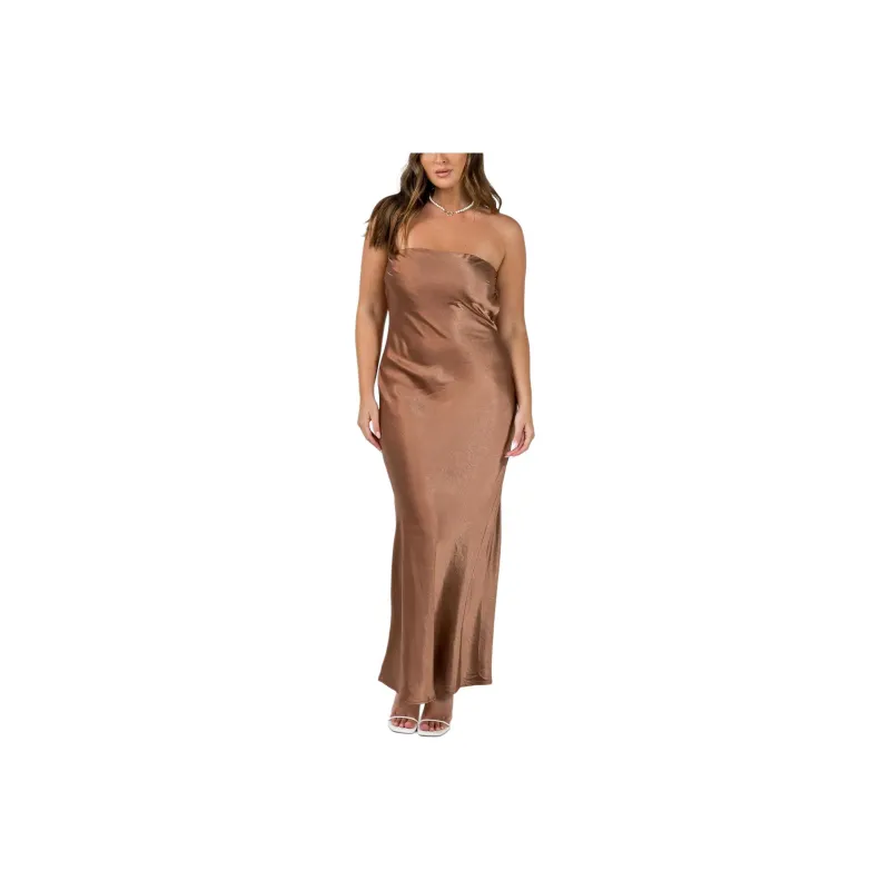 PRINCESS POLLY HALEY MAXI DRESS Sleeveless Dress Women's BROWN/Brown-0