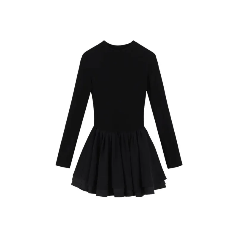 ABCMININ Long-Sleeved Dresses Women's Black-0