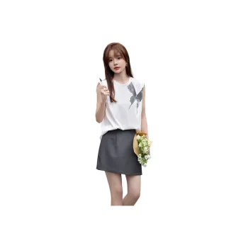 Mo Han Yi Mei SS24 Casual Suit Women's White & Gray