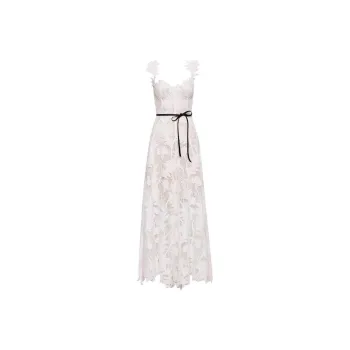 Oscar De La Renta Guipure Lace Sleeveless Gown