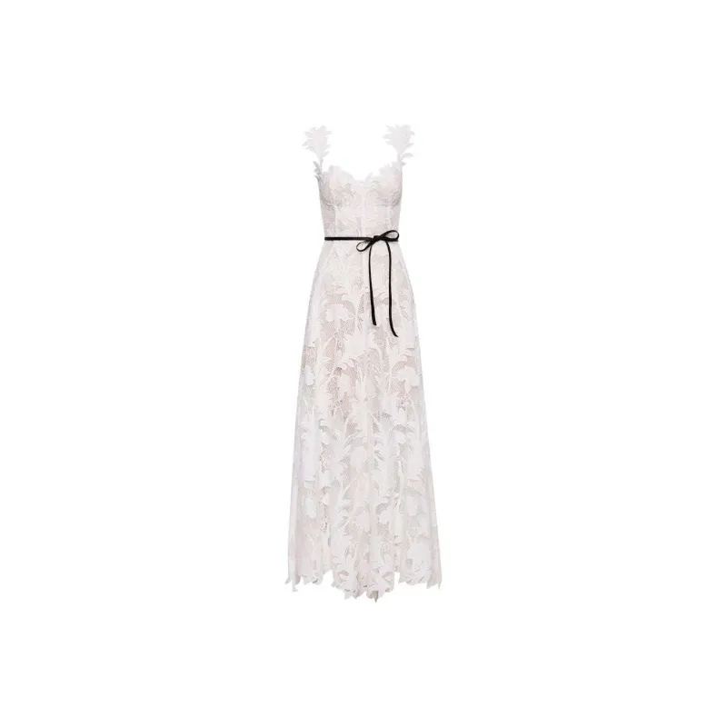 Oscar De La Renta Guipure Lace Sleeveless Gown-0