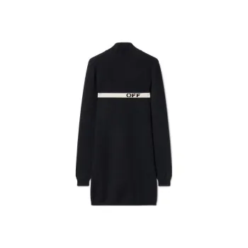 OFF WHITE Mock Neck Long Sleeved Mini Dress