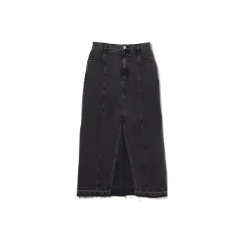 Beams Denim Long Skirts Women's Black
