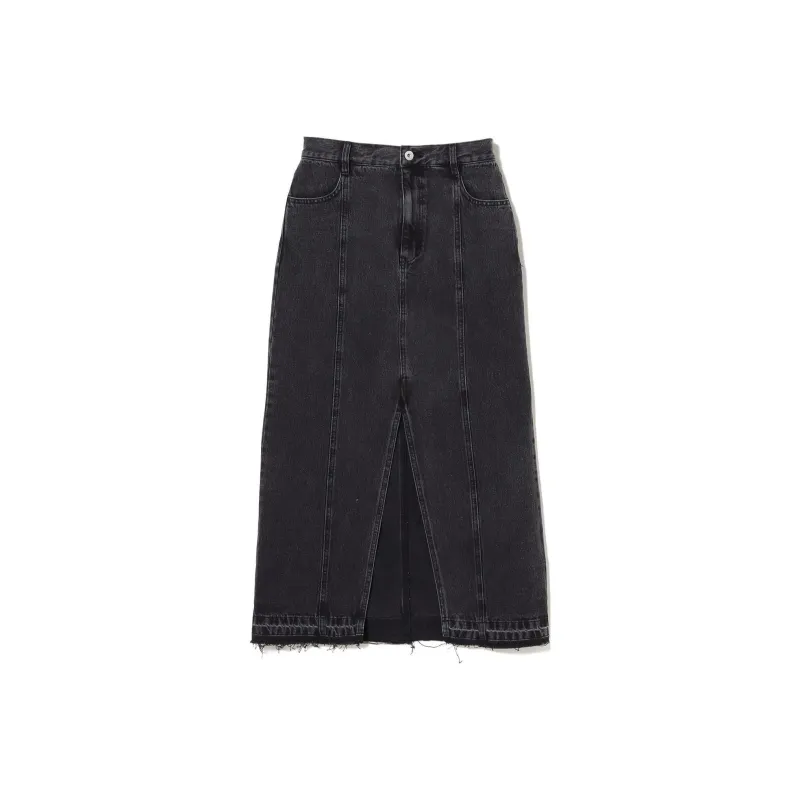 Beams Denim Long Skirts Women's Black-0