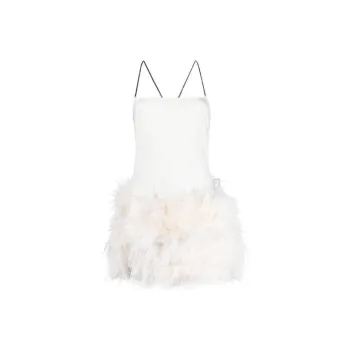 The Attico Fujiko Feather trimmed Minidress