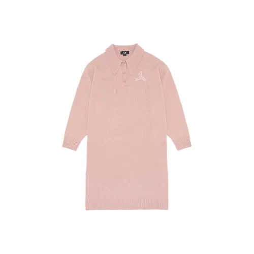 LI-NING 1990 Commuter Series Long-Sleeved Dresses Women's New Mist Rose Pink