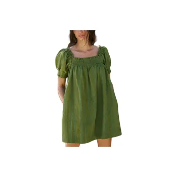 FREE PEOPLE Mila Mini Short-Sleeved Dresses Women's Grasshopper/Patina Green
