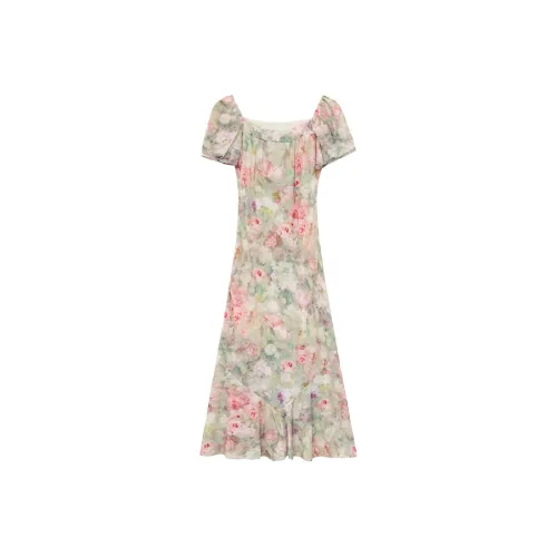 PAIN OR PLEASURE Summer Short Sleeved Dresses Women's Pea Green