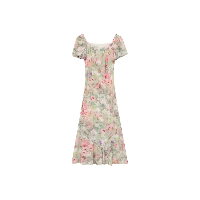 PAIN OR PLEASURE Summer Short Sleeved Dress Women's Pea Green-0